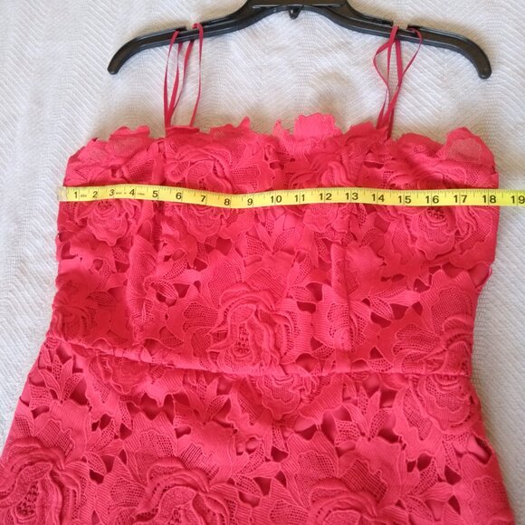 NWT! Adelyn Rae Dress ONLY $79 RETAIL $158 Jade Strapless Woven Lace  RED Size L - Picture 7 of 10